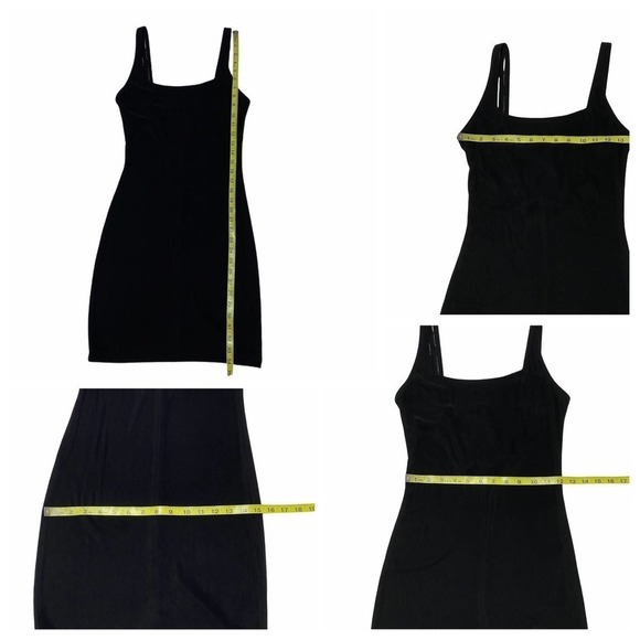 CARABELLA Collection Solid Black Sleeveless Strappy Back Mini Bodycon Dress - Picture 14 of 14
